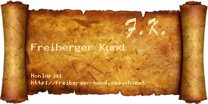 Freiberger Kund névjegykártya